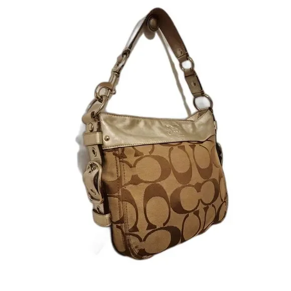 Coach Sliver Khaki Platinu Signature Carly Dust Bag